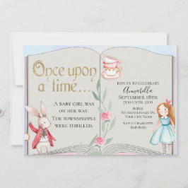 Convite História da Alice no País das Maravilhas em Aquare
