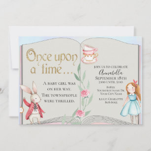 Convite História da Alice no País das Maravilhas em Aquare
