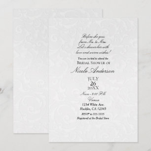 Convite História da Princesa em Damasco Branco Chá de Noiv