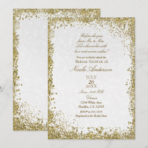 Convite História da Princesa em Damasco Branco Chuveiro de