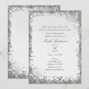 Convite História da Princesa em Damasco Branco para Chá de