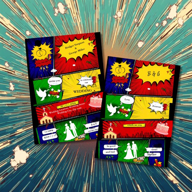 Convite história de casamento retrógrado e divertido (Criador carregado)