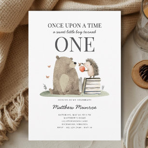 Convite História em Aquarela Animais da Floresta 1º Aniver