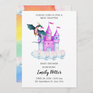 Convite História Mágica do Castelo do Dragão com Aquário