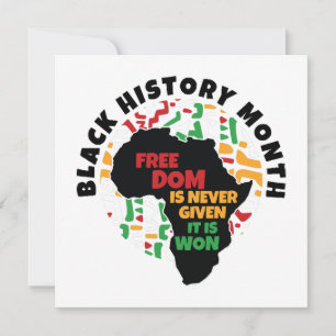 Convite História Negra Mês Liberdade nunca é dada, é