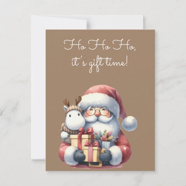 Convite 🎅🎁 Ho Ho Ho, É Hora dos Presentes! 🎁🎅 (Frente)