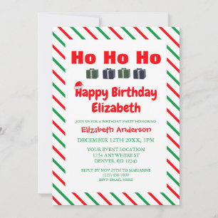 Convite Ho Ho Ho Natal Aniversário de Crianças