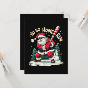 Convite Ho Ho Home Run Natal Antigo Papai Noel Jogando Bei