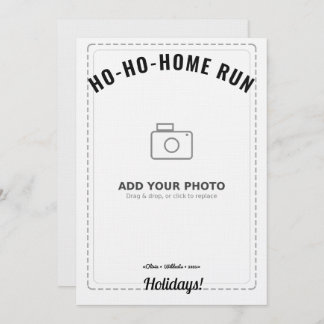 Convite Ho-Ho-Home Run Raccoon Holiday Card (White Back)