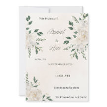 Hochzeitseinladung Elegant Floral – Naturweiß