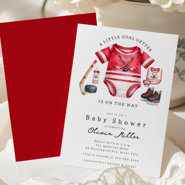Convite Hockey Baby Shower Invitation (Criador carregado)