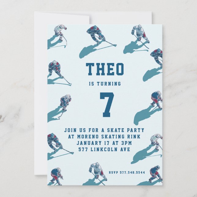 Convite Hockey Birthday Invitation (Frente)