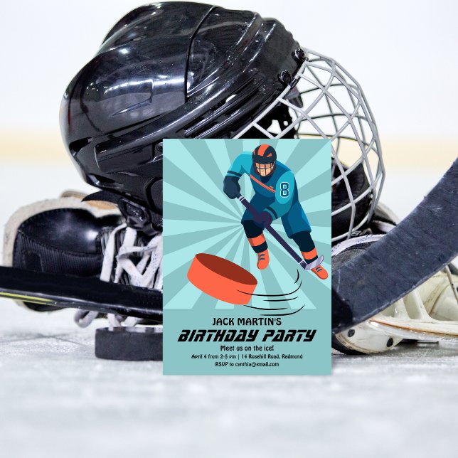 Convite Hockey Birthday Invitation (Criador carregado)