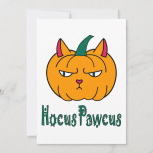 Convite Hocus pawcus Halloween abóbora gengibre magia