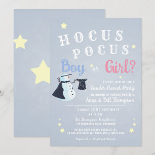 Convite Hocus Pocus Magic Snowman Revelação de Gênero do I