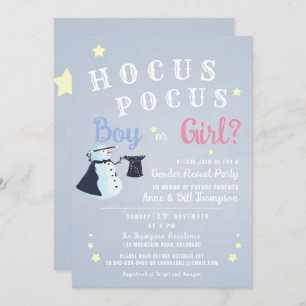 Convite Hocus Pocus Magic Snowman Revelação de Gênero do I