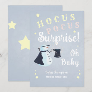 Convite Hocus Pocus Surprise Baby Winter Snowman Gravidez