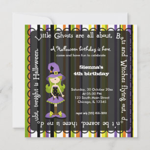 Convite Hocus Pocus Witch Birthday (Preto)