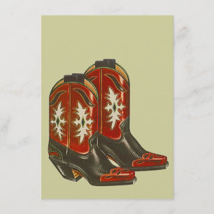 Convite Hoedown ocidental das botas de vaqueiro dos