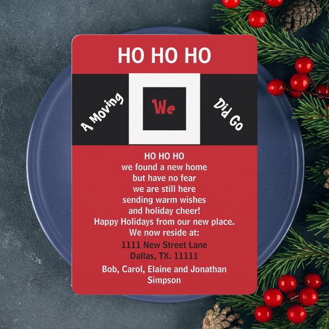 Convite HOHOHO New Address Holiday Moving Announcement (Criador carregado)