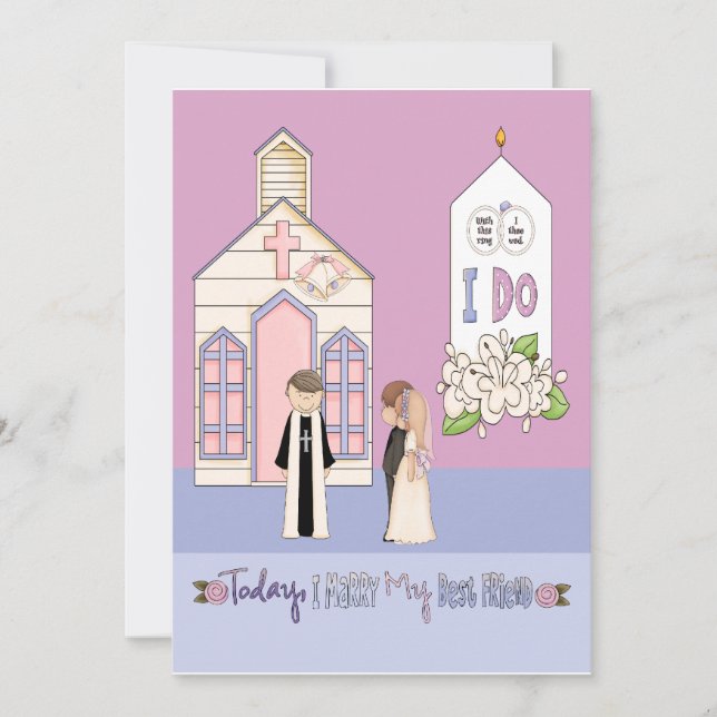 Convite Hoje Eu Caso com Meu Melhor Amigo (Frente)