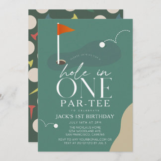 Convite Hole in One Golf Course 1st Birthday Par-Tee