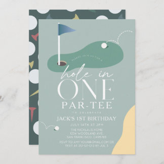Convite Hole in One Golf Fairway Par-Tee Boy 1st Birthday
