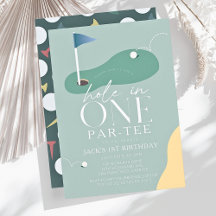 Hole in One Golf Fairway Par-Tee Boy 1st Birthday