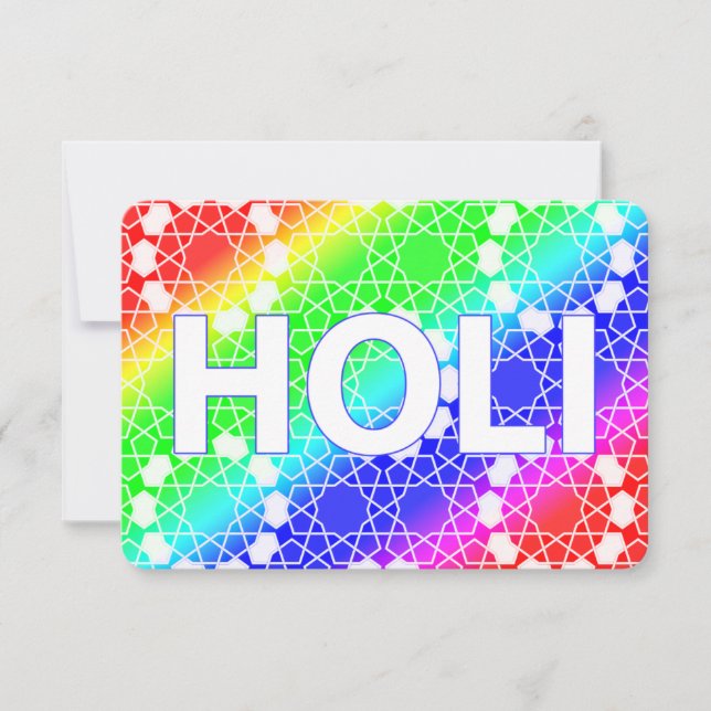 Convite holi feliz: festival da cor e do primavera (Frente)