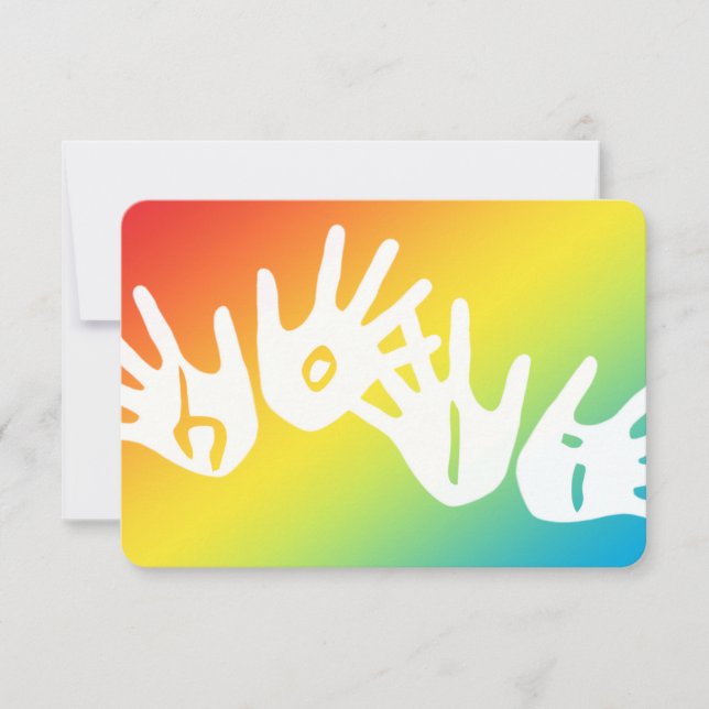 Convite holi mãos de cor (Frente)