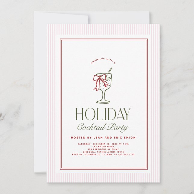 Convite Holiday Cocktail Party Invite (Frente)