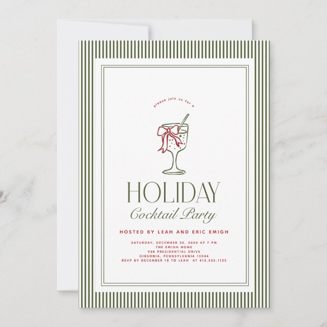 Convite Holiday Cocktail Party Invite (Frente)