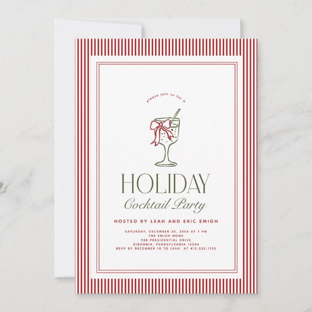 Convite Holiday Cocktail Party Invite (Frente)