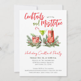 Convite Holiday Cocktail Party Red Green Festive Drinks 