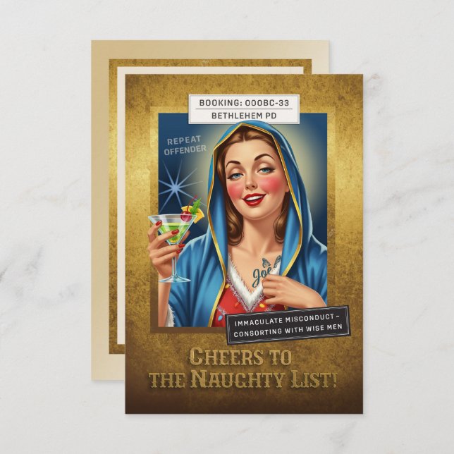 Convite Holiday Crimes Unit – Virgin Mary, Naughty or Nice (Frente/Verso)