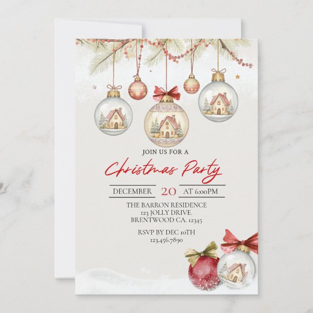 Convite Holiday Invitation, Holiday Party, Christmas Party (Frente)