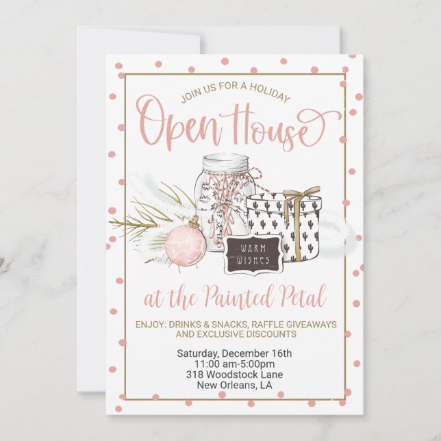 Convite Holiday Open House (Frente)