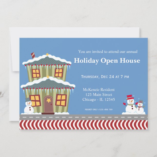 Convite Holiday Open House (Frente)