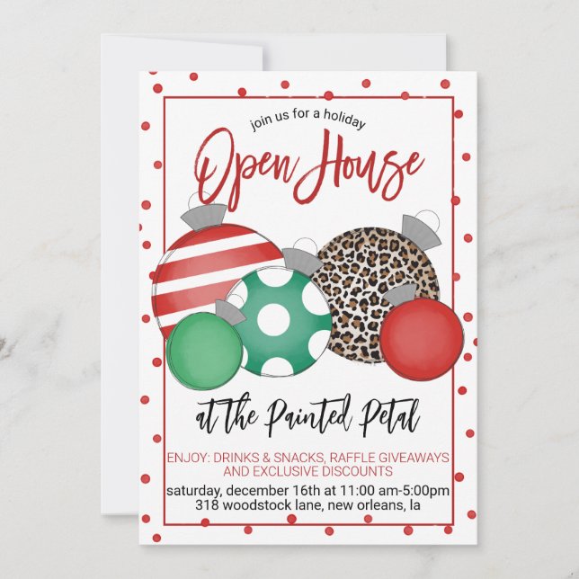 Convite Holiday Open House (Frente)