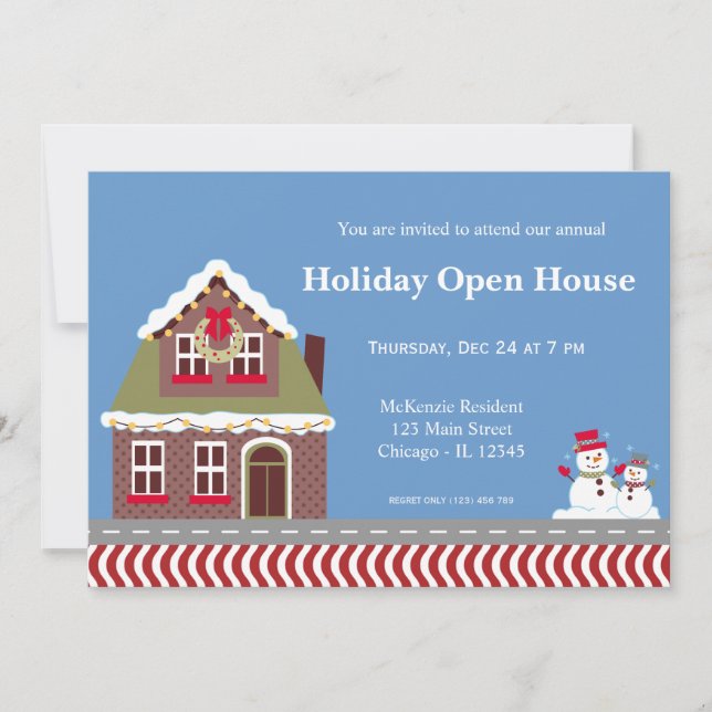 Convite Holiday Open House (Frente)