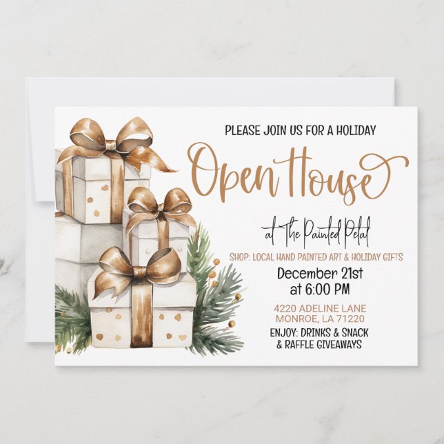 Convite Holiday Open House (Frente)