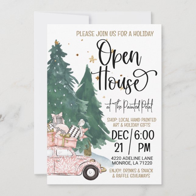Convite Holiday Open House (Frente)