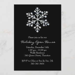 Convite Holiday Open House com Crystal Snowflake
