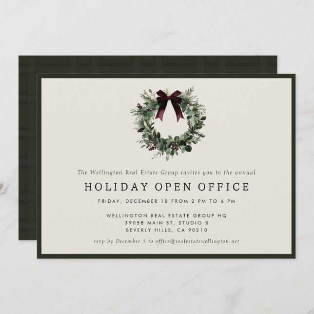 Convite Holiday Party Festive Corporate Business Christmas (Frente/Verso)