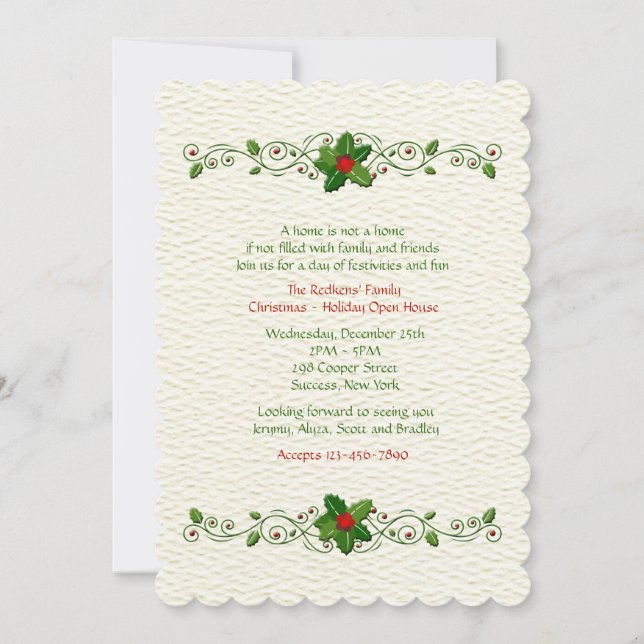 Convite Holiday Sentiments Invitation (Frente)