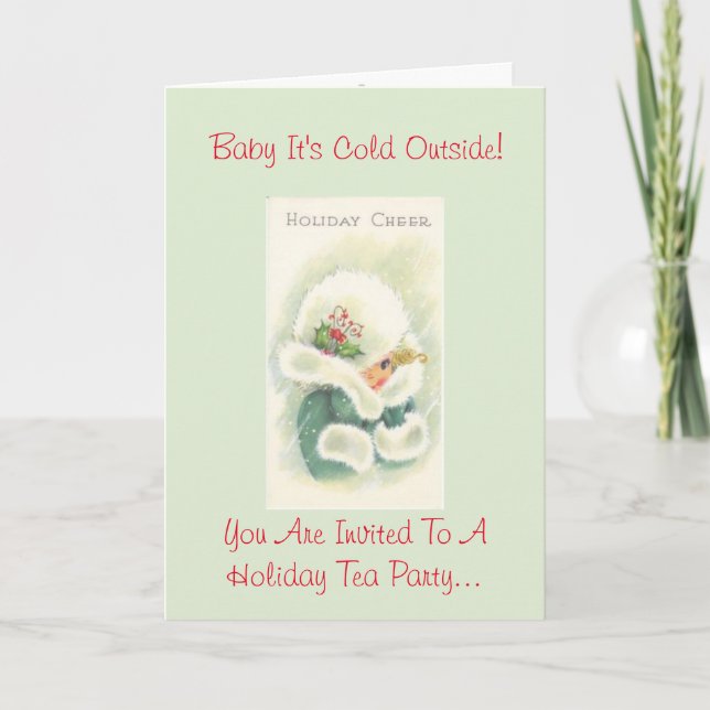 Convite Holiday Tea Party invitation (Frente)