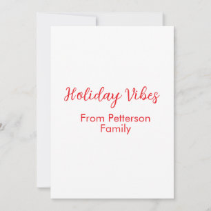 Convite Holiday Vibes vermelho Natal adicionar nome de fam
