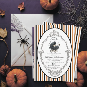Convite Holloween Pumpkin Little Boo Chá de fraldas