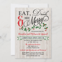 Convite Holly, Berries, coma, beba e seja Feliz