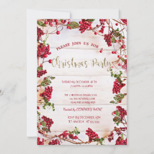 Convite Holly Berries Frame Company Natal